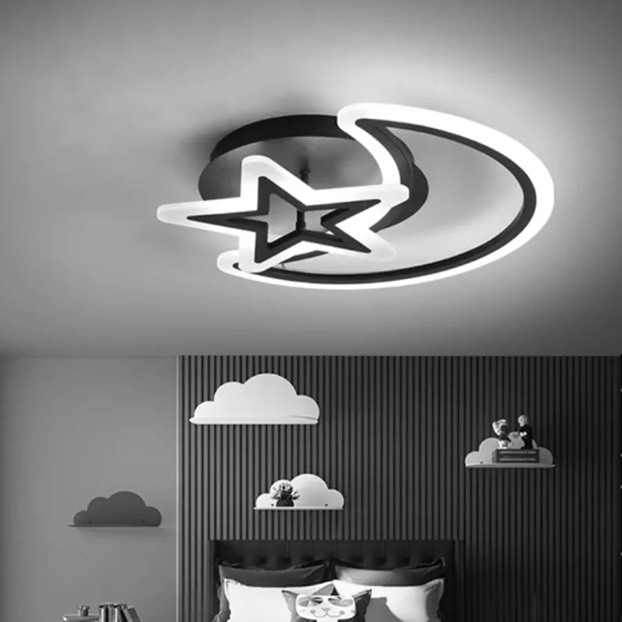 LED lustr s dálkovým ovládáním MOON AND STAR 45W, 2 Elements, Studené/Teplé/Neutrální světlo, Stmívatelné, Černá