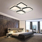 LED CHANDIER s dálkovým ovládáním Daiki, 79W, 4 čtverce, studené/horké/neutrální světlo, laskavé, černé