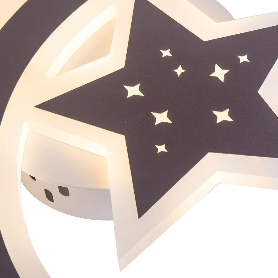 ELLY 36W LED lustr, Měsíc a hvězda, Studené/Teplé/Neutrální světlo, Hnědá