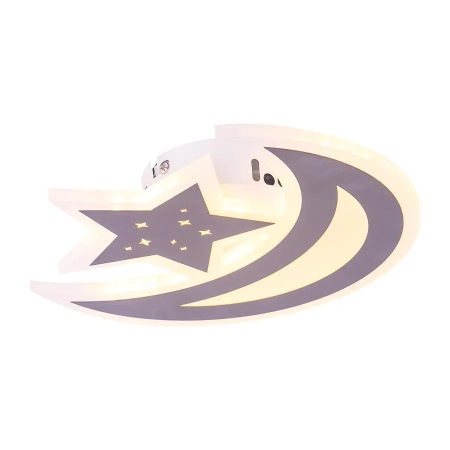 ELLY 36W LED lustr, Měsíc a hvězda, Studené/Teplé/Neutrální světlo, Hnědá