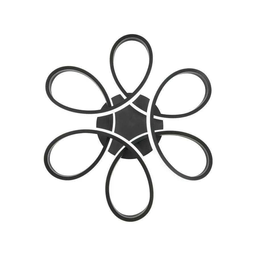 LED lustr s dálkovým ovládáním ELON 120W, vlnitý, studené/teplé/neutrální světlo, stmívatelný, černý