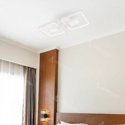 LED lustr s dálkovým ovládáním FELIX 57W, 2 čtverce, studené/teplé/neutrální světlo, stmívatelné, bílá