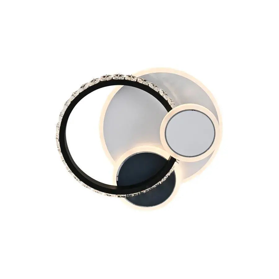 LED křišťálový lustr GELLA 48W, kulatý, studené/teplé/neutrální světlo, černá bílá