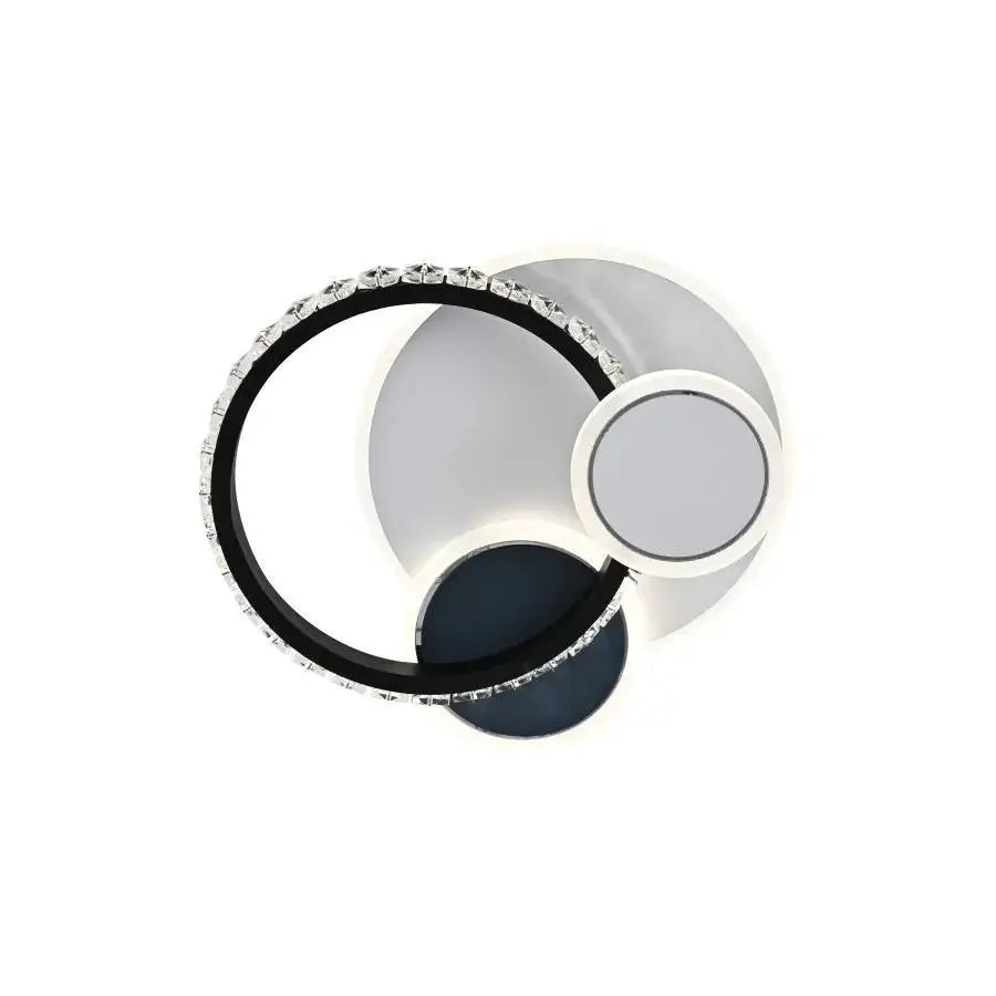 LED křišťálový lustr GELLA 48W, kulatý, studené/teplé/neutrální světlo, černá bílá