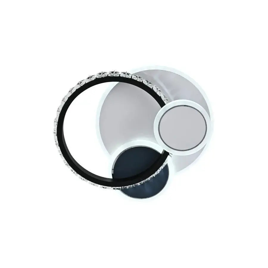 LED křišťálový lustr GELLA 48W, kulatý, studené/teplé/neutrální světlo, černá bílá