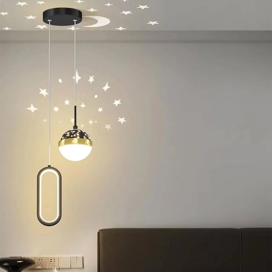 Závěsný LED lustr GILONA 42W, studené/teplé/neutrální světlo, černý