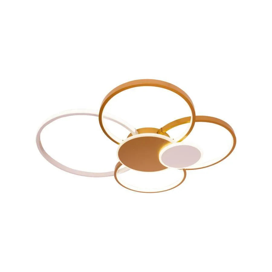 LED lustr s dálkovým ovládáním KILLIAN 74W, 6 kruhů, studené/teplé/neutrální světlo, stmívatelné, bílé zlato