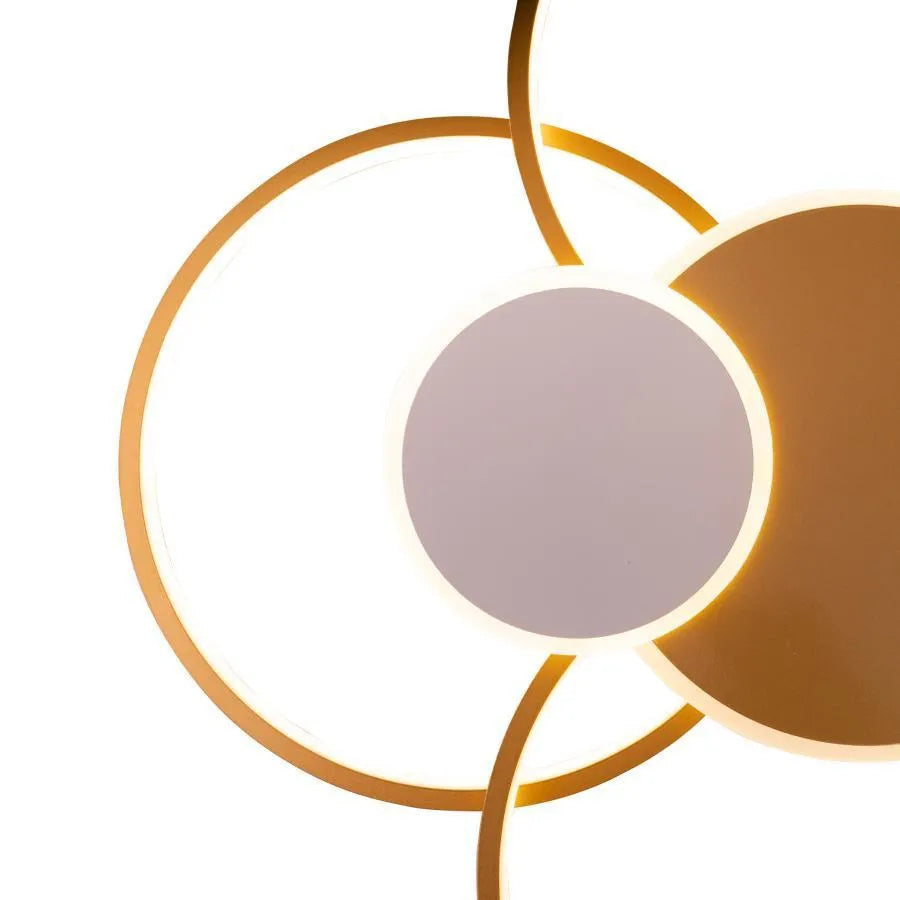 LED lustr s dálkovým ovládáním KILLIAN 74W, 6 kruhů, studené/teplé/neutrální světlo, stmívatelné, bílé zlato