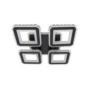 LED CHANDIER s dálkovým ovládáním Leila, 79W, 4 čtverce, studené/horké/neutrální světlo, nestabilní, černé