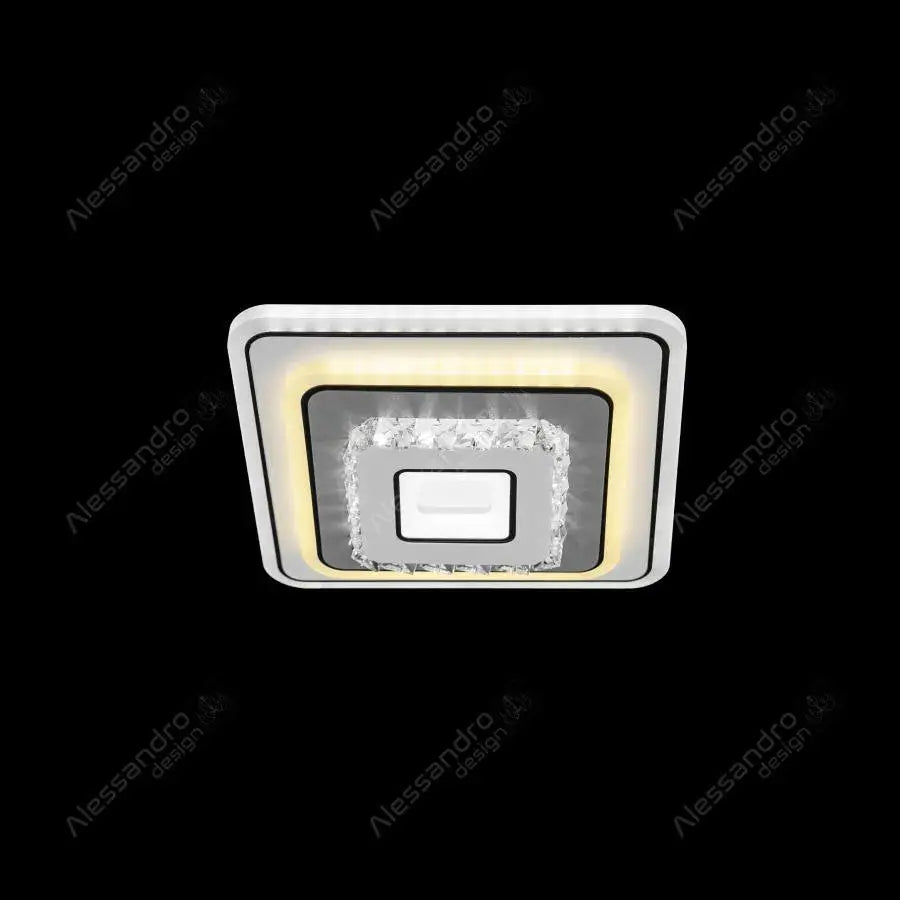 LED křišťálový lustr MITA 32W, čtvercový, studené/teplé/neutrální světlo, bílý