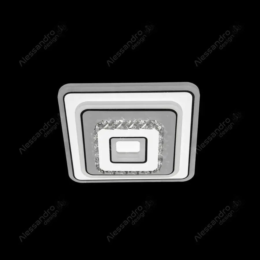 LED křišťálový lustr MITA 32W, čtvercový, studené/teplé/neutrální světlo, bílý