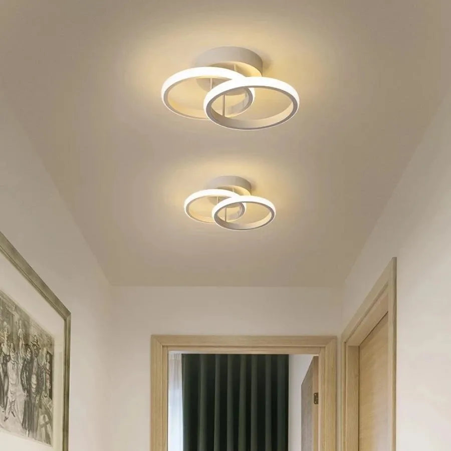LED lustr VERTEX CIRCULA 22W, 2 kruhy, kovové rámy, studené/teplé/neutrální světlo, bílá