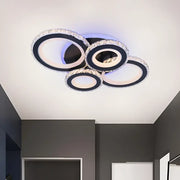 LED LED nova rovon s krystaly, 4 světelné zdroje, RGB, s dálkovým ovládáním, 68W, černou a skvrnou