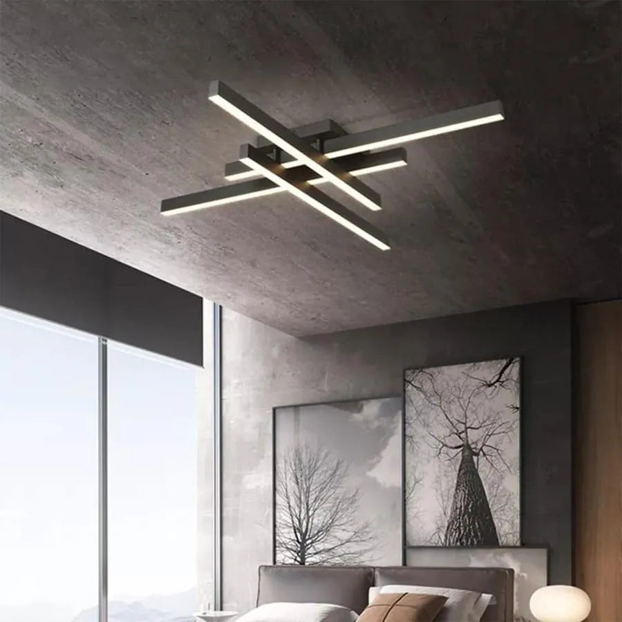 LED LED Masha s 80W dálkovým ovládáním, akrylem a kovem, černou