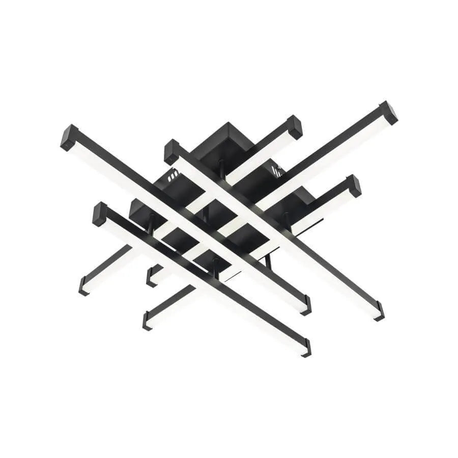 LED lustr s dálkovým ovládáním MORA 120W, 6 prvků, Lineární, Studené/Teplé/Neutrální světlo, Stmívatelné, Černá