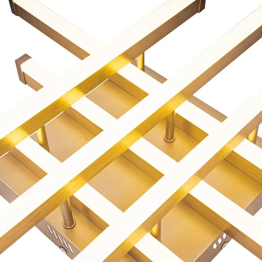 LED lustr s dálkovým ovládáním MORA 120W, 6 prvků, Lineární, Studené/Teplé/Neutrální světlo, Stmívatelné, Lesklý zlatý