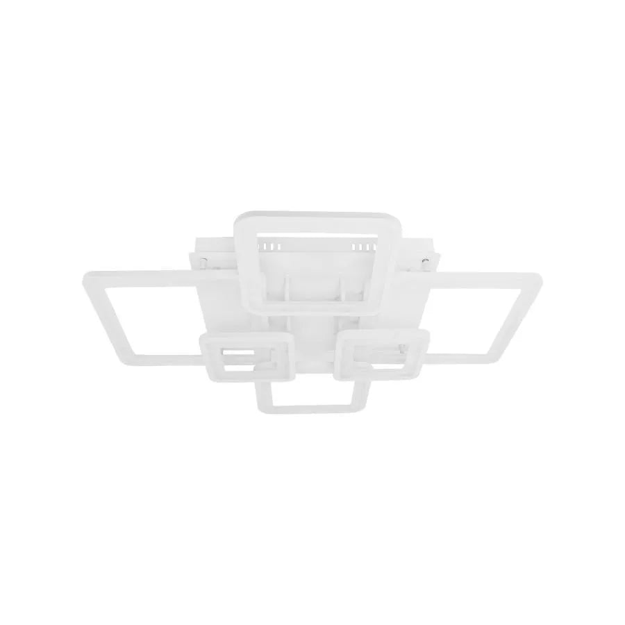 LED lustr s dálkovým ovládáním ELLA 124W, 6 čtverců, studené/teplé/neutrální světlo, stmívatelné, bílá