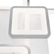 LED lustr s dálkovým ovládáním ELLA 124W, 6 čtverců, studené/teplé/neutrální světlo, stmívatelné, bílá