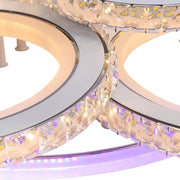 Lulus vedl Nova Rondra s krystaly, 6 světelných zdrojů, RGB, s dálkovým ovládáním, 154W, bílý a nerezový