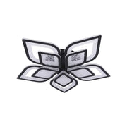 LED CHANDIER s dálkovým ovládáním Dalia, 170W, 5 okvětních lístků, studené/horké/neutrální světlo, nestabilní, černé