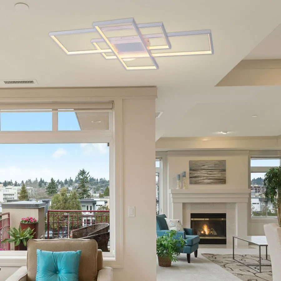 LED lustr s dálkovým ovládáním LANDEN 184W, 3 Elements, Studené/Teplé/Neutrální světlo, Stmívatelné, Bílá