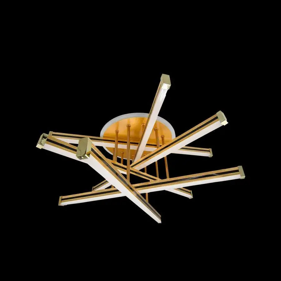 LED lustr s dálkovým ovládáním ARICI 90W, 6 Elements, Lineární, Studené/Teplé/Neutrální světlo, Stmívatelné, Bílé zlato