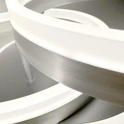 LED CHANDIER s dálkovým ovládáním Lyra, 120 W, 2 kruhy, mamín, kartáčované stříbro, chlad/horké/neutrální světlo