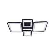 LED CHANDIER s dálkovým ovládáním, Ella, 4 čtverce, 85W, studené/horké/neutrální světlo, laskavé, černé