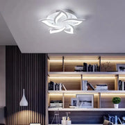 LED CHANDIER s lotosovým dálkovým ovládáním, 55W, 5 okvětních lístků, chladné/horké/neutrální světlo, nestabilní, bílé
