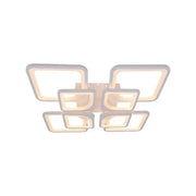 LED lustr s dálkovým ovládáním ZOE 135W, 8 čtverců, Studené/Teplé/Neutrální světlo, Stmívatelné, Bílá