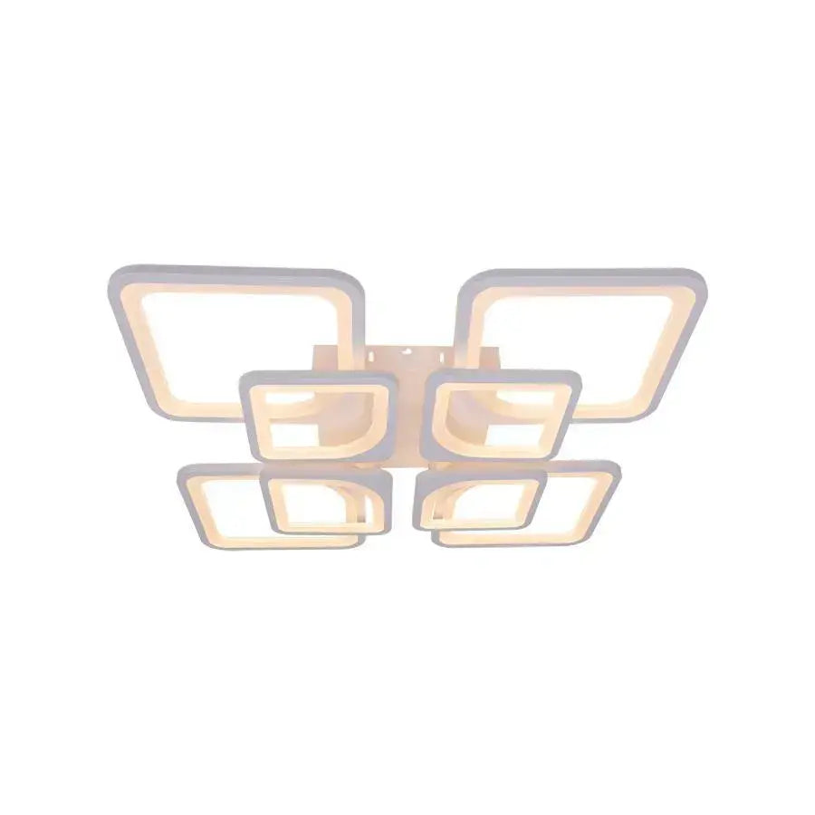 LED lustr s dálkovým ovládáním ZOE 135W, 8 čtverců, Studené/Teplé/Neutrální světlo, Stmívatelné, Bílá