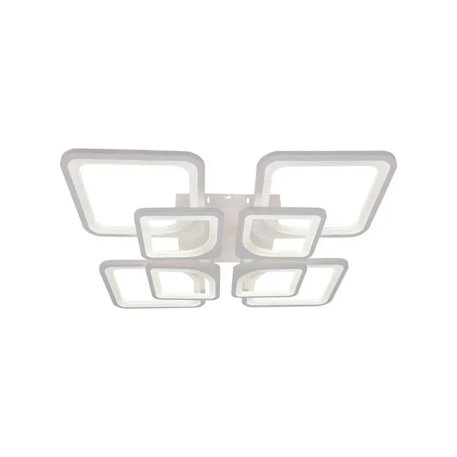 LED lustr s dálkovým ovládáním ZOE 135W, 8 čtverců, Studené/Teplé/Neutrální světlo, Stmívatelné, Bílá