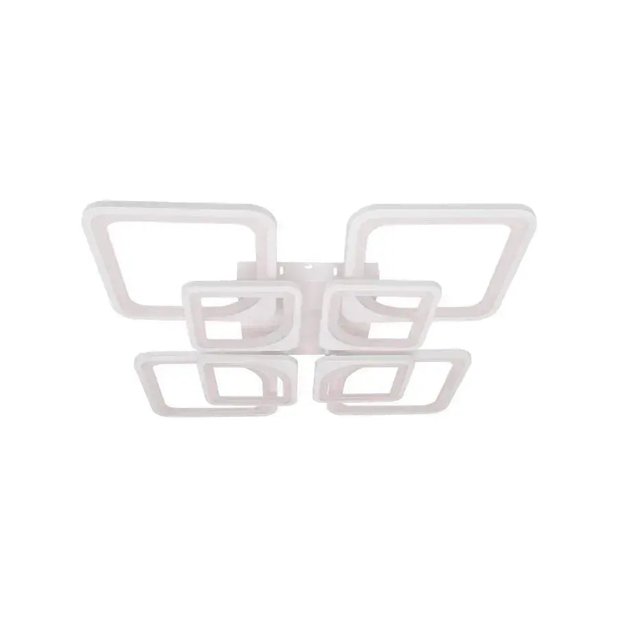 LED lustr s dálkovým ovládáním ZOE 135W, 8 čtverců, Studené/Teplé/Neutrální světlo, Stmívatelné, Bílá