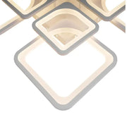 LED lustr s dálkovým ovládáním ZOE 135W, 8 čtverců, Studené/Teplé/Neutrální světlo, Stmívatelné, Bílá