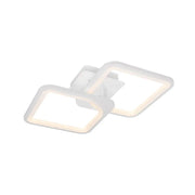 LED lustr s dálkovým ovládáním ZOE 69W, 2 čtverce, studené/teplé/neutrální světlo, stmívatelné, bílá