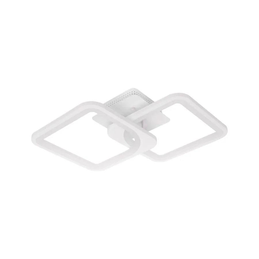 LED lustr s dálkovým ovládáním ZOE 69W, 2 čtverce, studené/teplé/neutrální světlo, stmívatelné, bílá