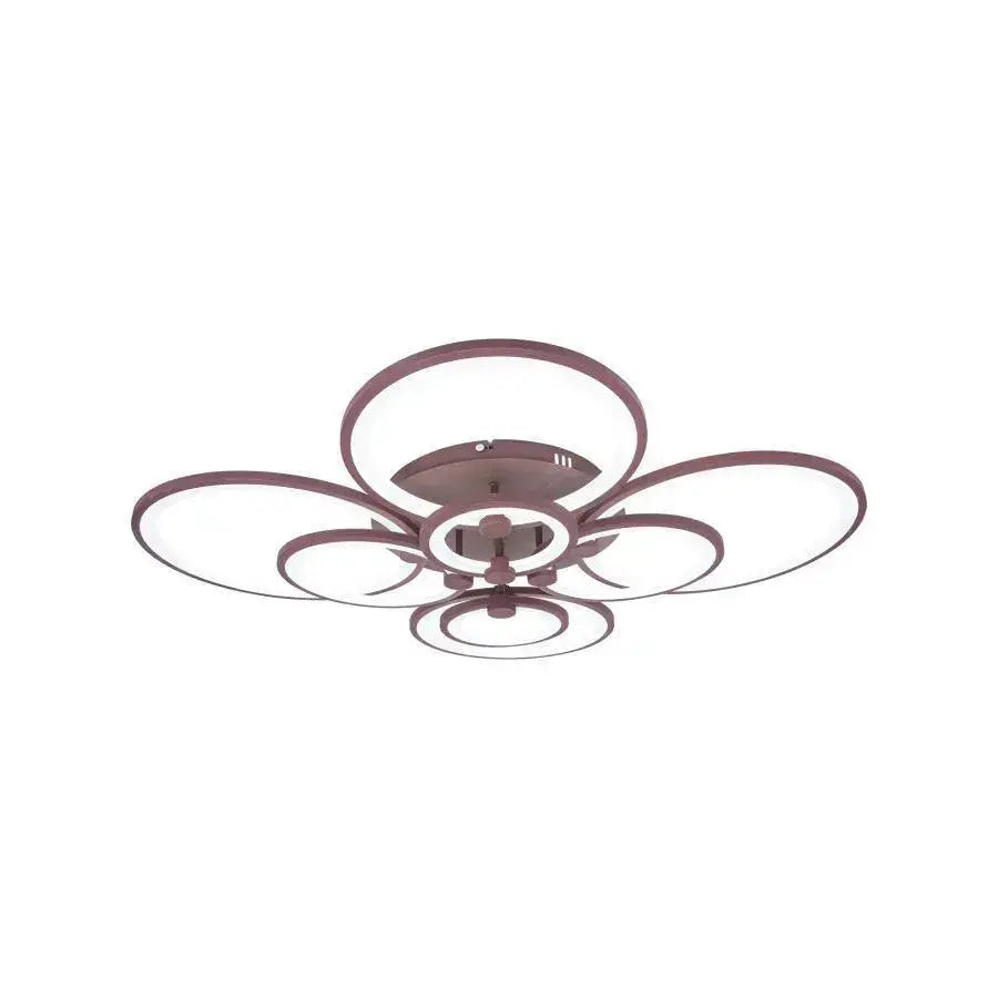 LED lustr s dálkovým ovládáním ALANI 200W, 8 kruhů, Studené/Teplé/Neutrální světlo, Stmívatelné, Hnědá