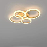 Lulus LED 44W Betty Gold - 4 kruhy, řepné, chladné/horké/neutrální světlo