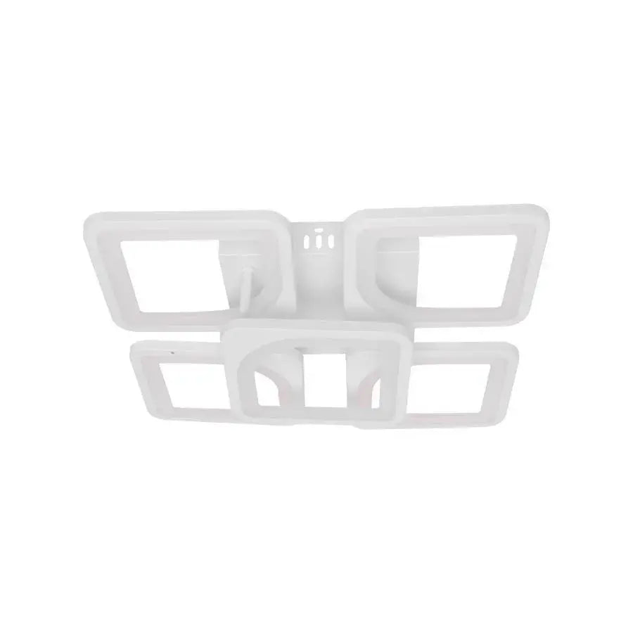 LED lustr s dálkovým ovládáním FELY 80W, 5 čtverců, studené/teplé/neutrální světlo, stmívatelné, bílá