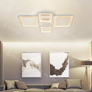 LED CHANDIER s dálkovým ovládáním, Ella, 4 čtverce, 88W, studené/horké/neutrální světlo, nestabilní, bílé