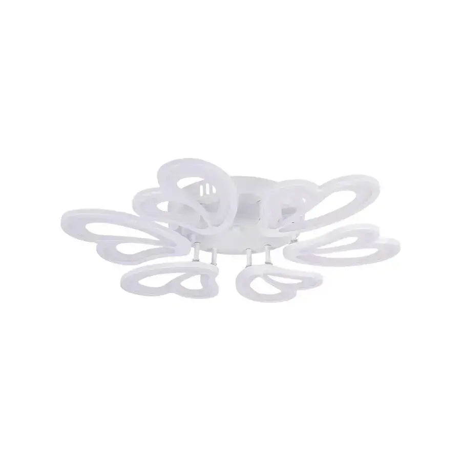 LED lustr s dálkovým ovládáním BLOSSOM 78W, 6 okvětních lístků, Průměr 60cm, Studené/Teplé/Neutrální světlo, Stmívatelné, Bílá