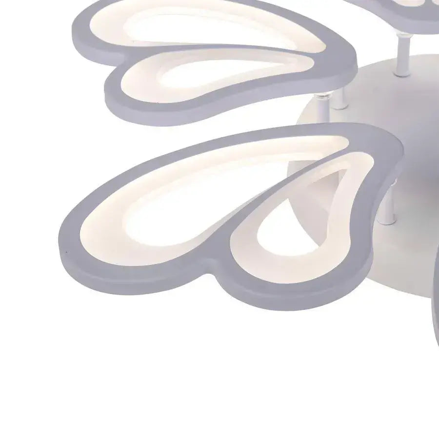 LED lustr s dálkovým ovládáním BLOSSOM 78W, 6 okvětních lístků, Průměr 60cm, Studené/Teplé/Neutrální světlo, Stmívatelné, Bílá