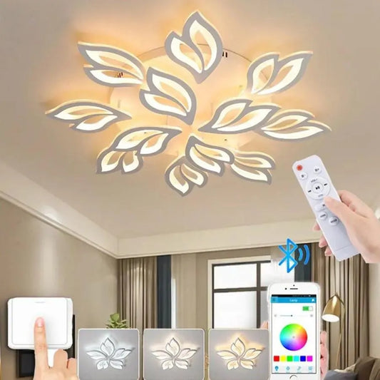 LED lustr s dálkovým ovládáním LILY 150W, 12 prvků, studené/teplé/neutrální světlo, stmívatelné, bílá