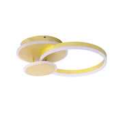 LED CHANDIER s dálkovým ovládáním Lyra, 102W, 2 kruhy, Daisy, kartáčované zlato, chladné/horké/neutrální světlo