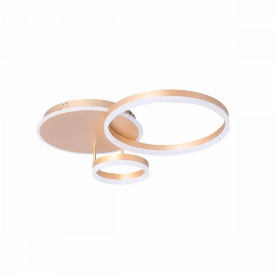 LED lustr s dálkovým ovládáním MYRENE 110W, 2 kruhy, studené/teplé/neutrální světlo, stmívatelný, zlatý