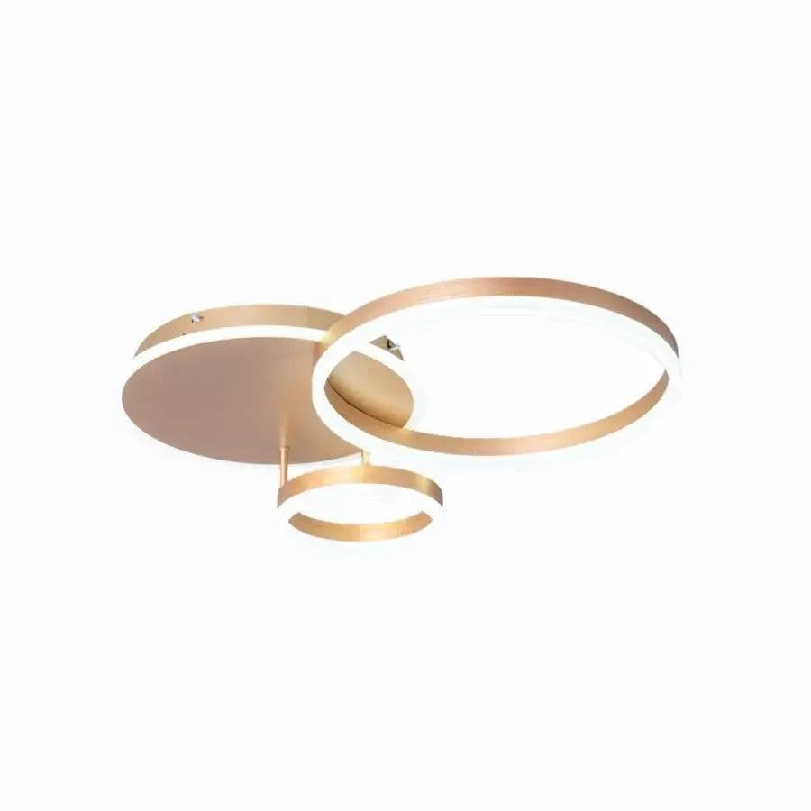 LED lustr s dálkovým ovládáním MYRENE 110W, 2 kruhy, studené/teplé/neutrální světlo, stmívatelný, zlatý