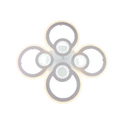 LED lustr s dálkovým ovládáním KADE 72W, 4 kruhy, Studené/Teplé/Neutrální světlo, Stmívatelné, Bílá