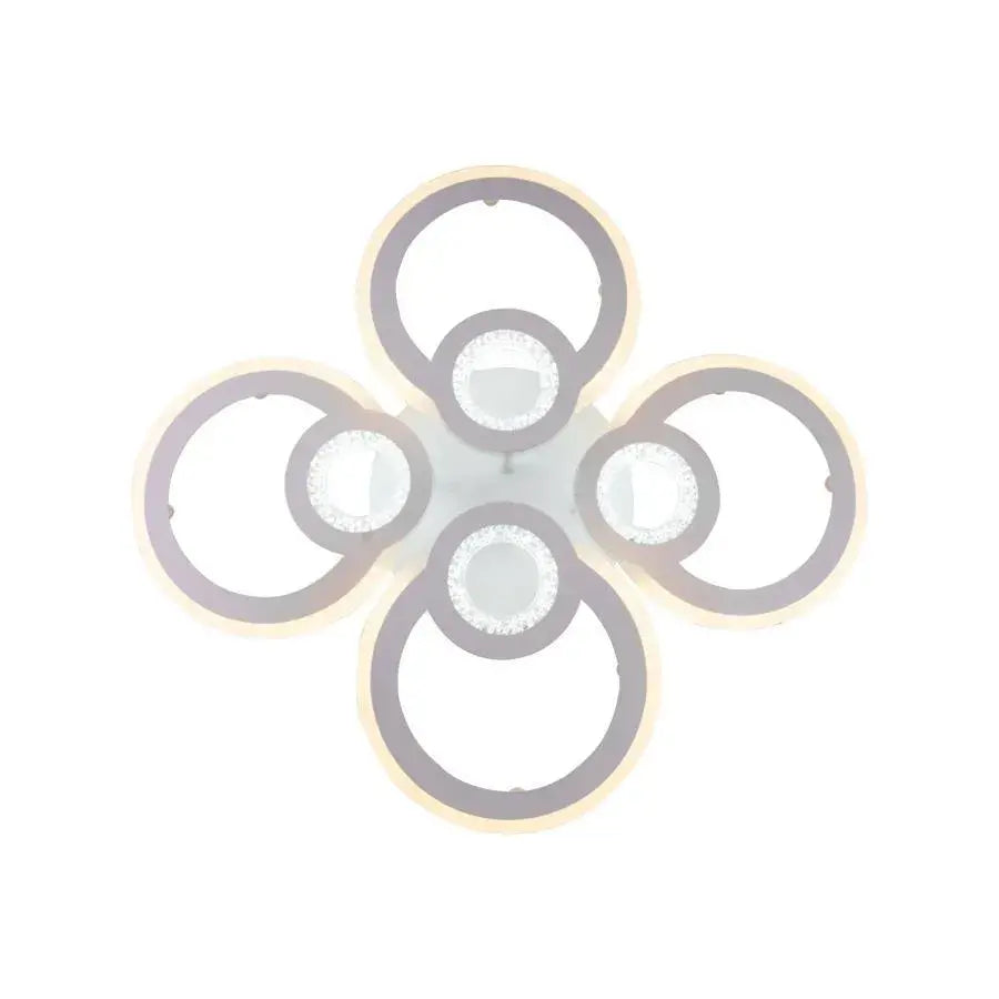 LED lustr s dálkovým ovládáním KADE 72W, 4 kruhy, Studené/Teplé/Neutrální světlo, Stmívatelné, Bílá