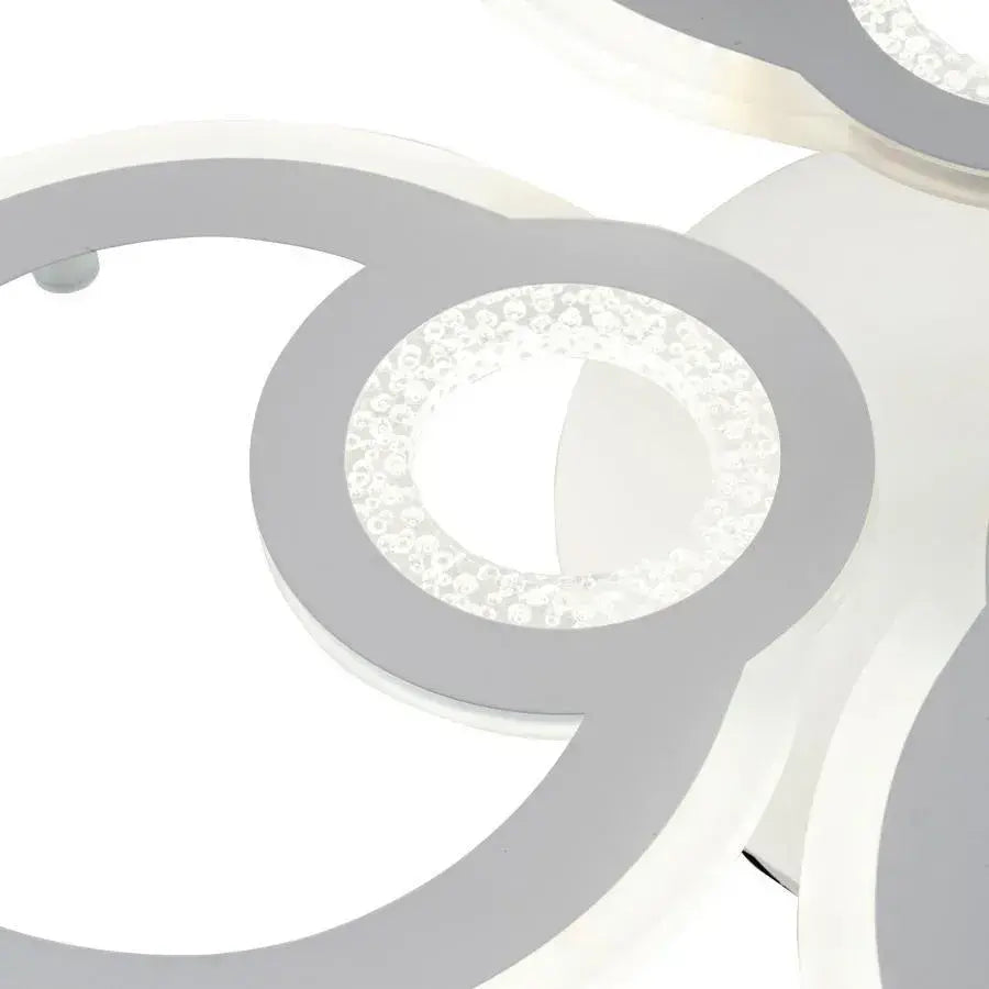 LED lustr s dálkovým ovládáním KADE 72W, 4 kruhy, Studené/Teplé/Neutrální světlo, Stmívatelné, Bílá