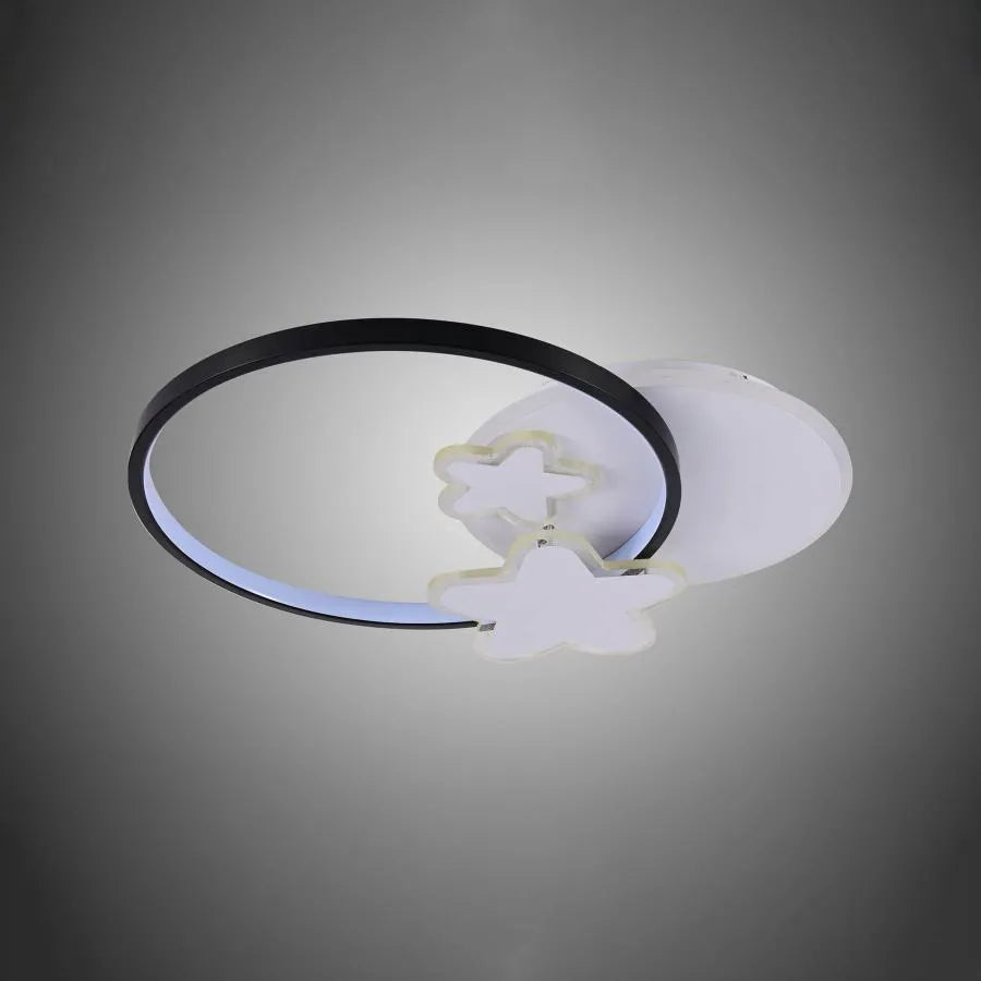 LED lustr s dálkovým ovládáním SANDRINA 106W, hvězda, studené/teplé/neutrální světlo, stmívatelné, černá bílá